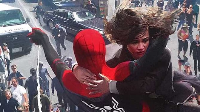 SPIDER-MAN: NO WAY HOME Keyframe Concept Art Sees Peter Parker And MJ On The Run From His &quot;Adoring&quot; Public