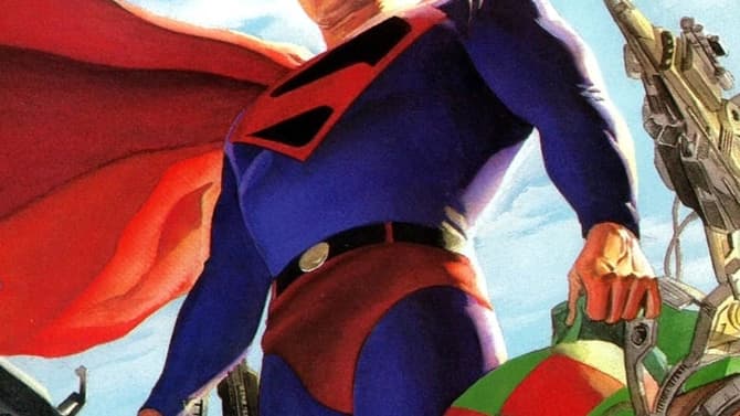 SUPERMAN Behind The Scenes Photo Reveals Another Look At The Man Of Steel's KINGDOM COME-Inspired Logo