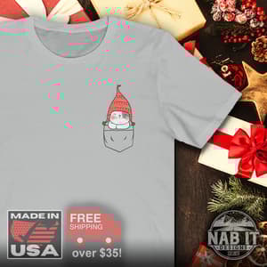 Christmas Pocket Kitten - Tiny Time - Cute Kitten T-Shirt