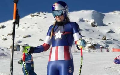US Winter Olympians Sport Awesome CAPTAIN MARVEL And CAPTAIN AMERICA-Inspired Ski Gear