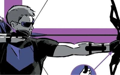 HAWKEYE Behind-The-Scenes Photo Features Jeremy Renner In Comic Accurate Purple Costume And Echo Suited Up