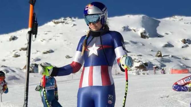US Winter Olympians Sport Awesome CAPTAIN MARVEL And CAPTAIN AMERICA-Inspired Ski Gear