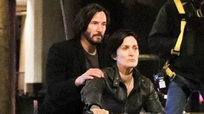 THE MATRIX 4: Neo & Trinity Reunite As Keanu Reeves & Carrie-Anne Moss Film A Chase Scene In New Set Photos